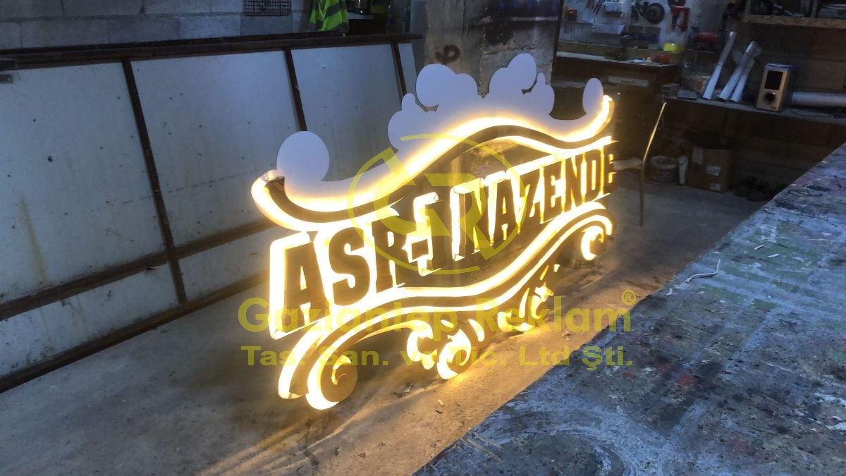 ASR-I NAZENDE Estetik Geri Işıklı Pleksi Kutu Harf Tabela