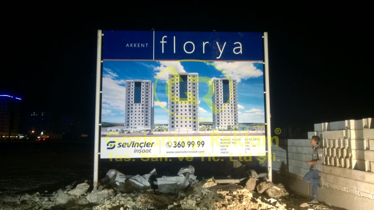 Büyük Ebat Profesyonel İnşaat Tanıtım Tabelaları