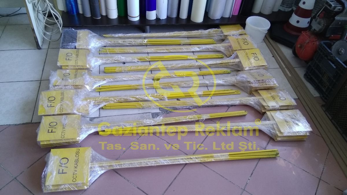 F/O CCTV Kablosu Dayanıklı Sac İşaretleme Levhaları