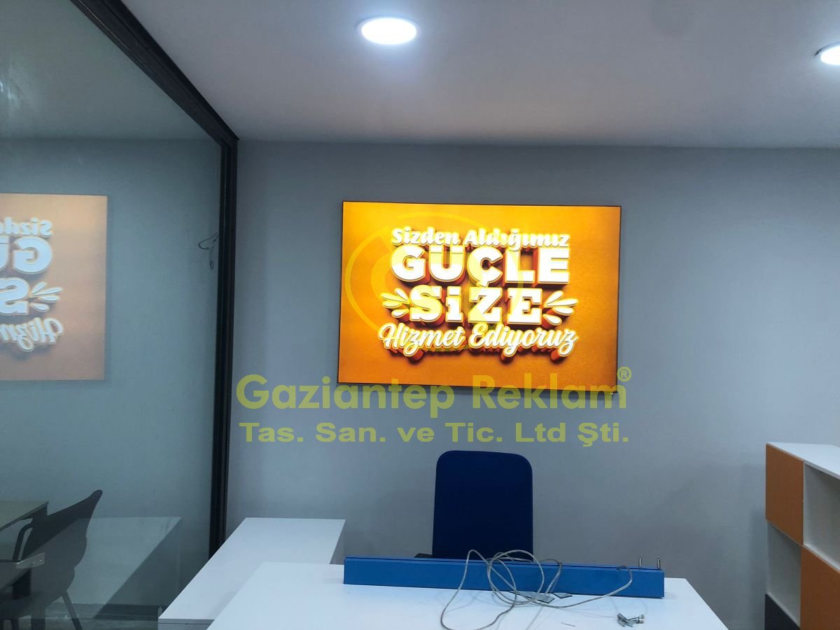 İç Mekan Ofis Kumaş Germe LED Lightbox Tabela