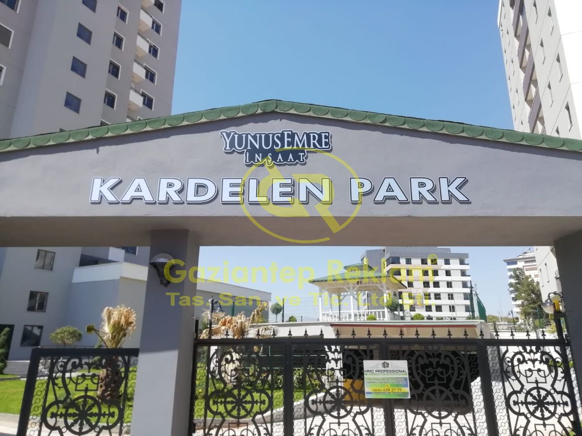 Kardelen Park Site Girişi 3D Işıksız Kutu Harf Tabela