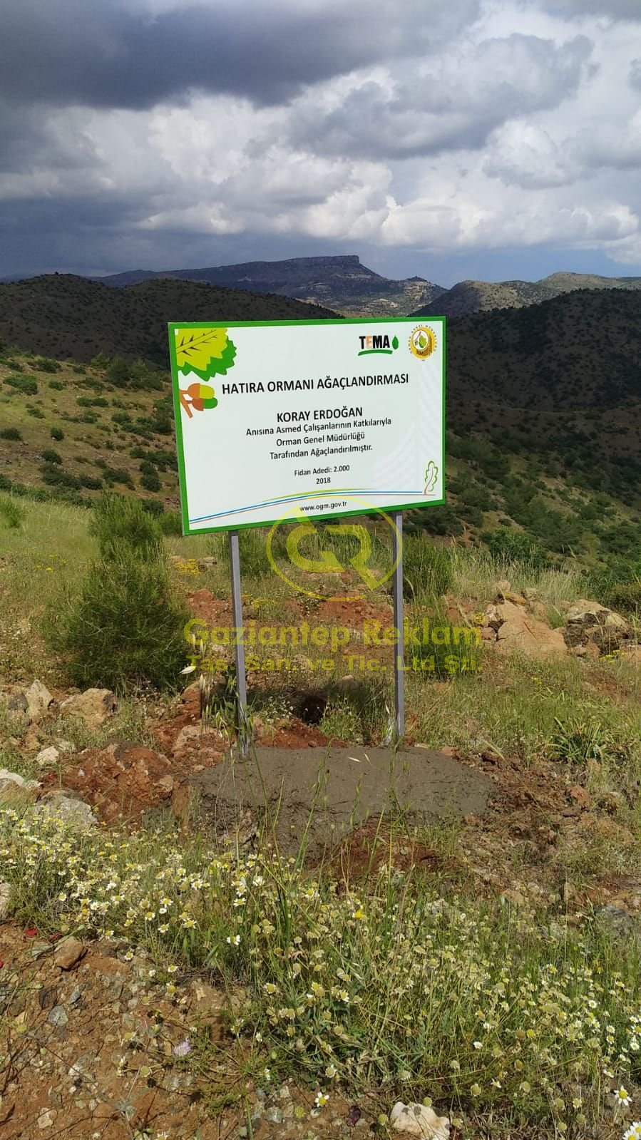 Koray Erdoğan Hatıra Ormanı Dayanıklı Sac Bilgilendirme Tabelası