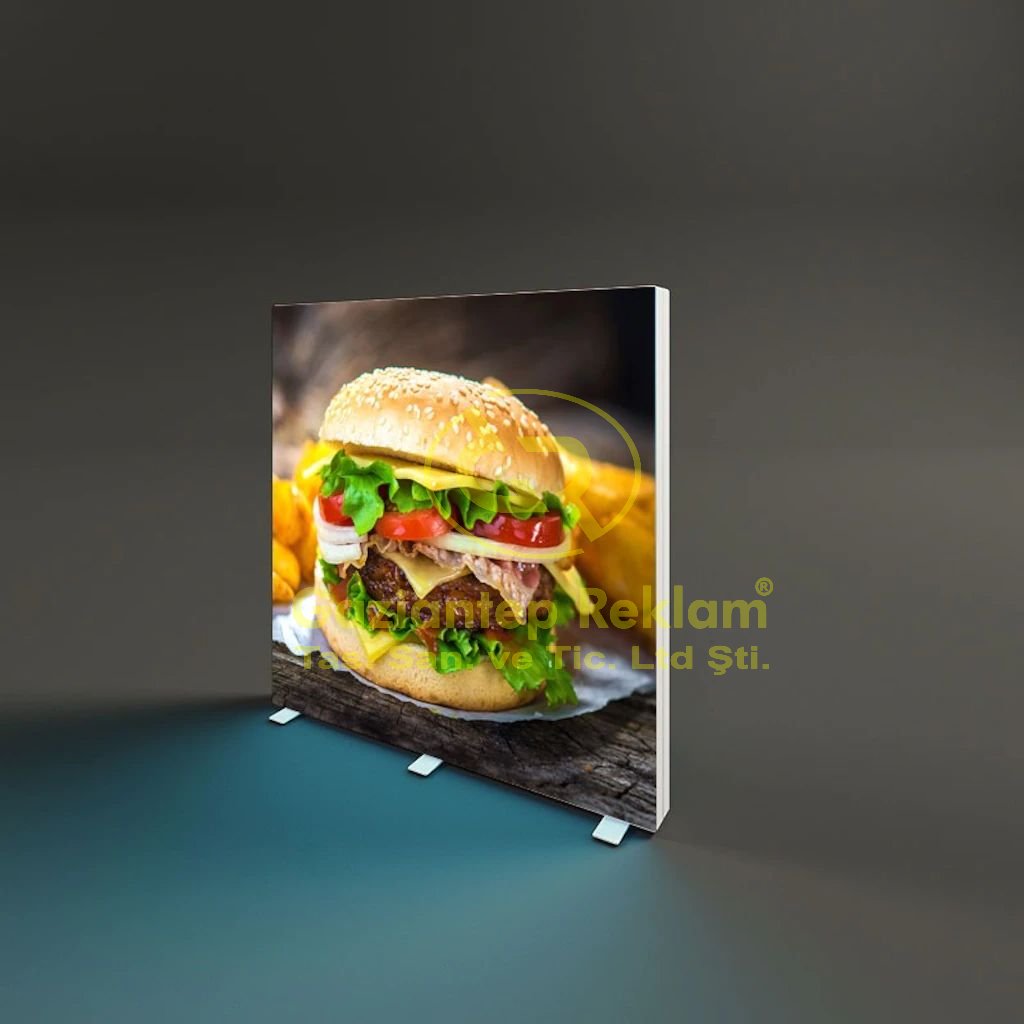 Kumaş Germe Lightbox, Yiyecek İçecek Görsel Reklam Panosu