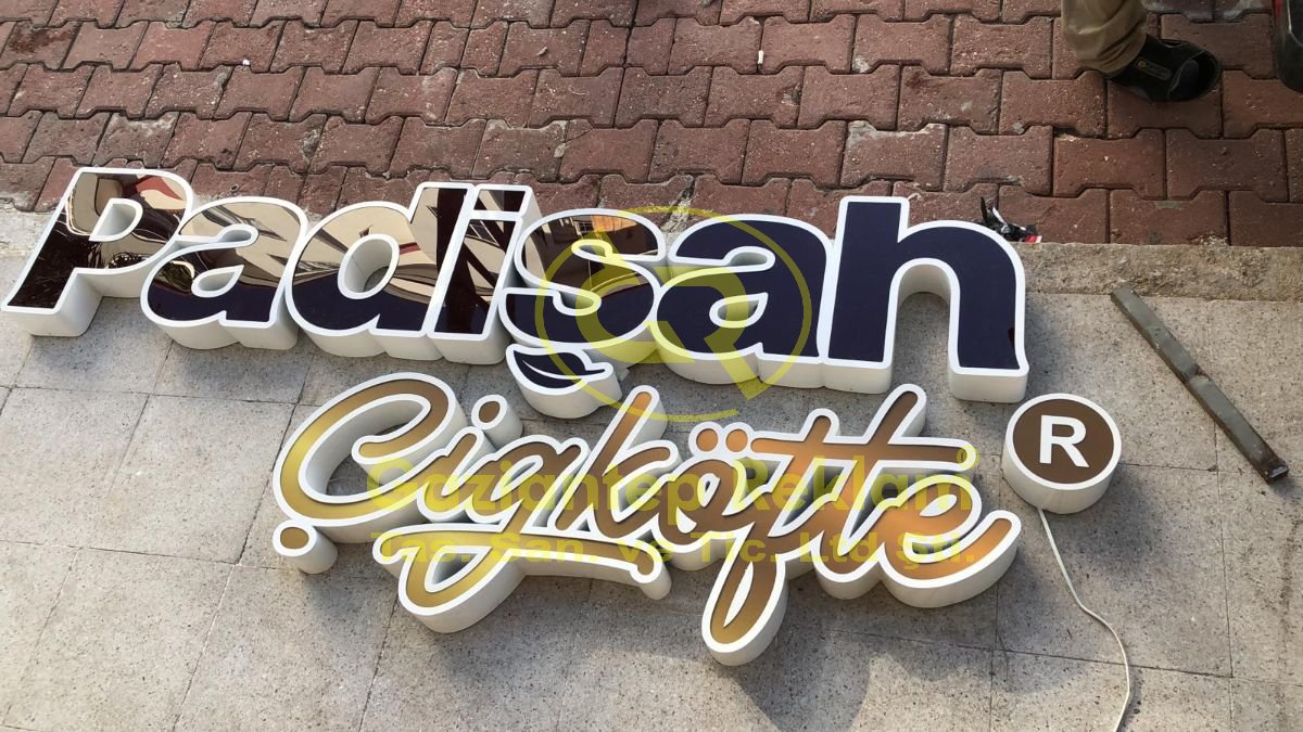 Lüks Aynalı Krom ve Altın Kutu Harf İmalatı