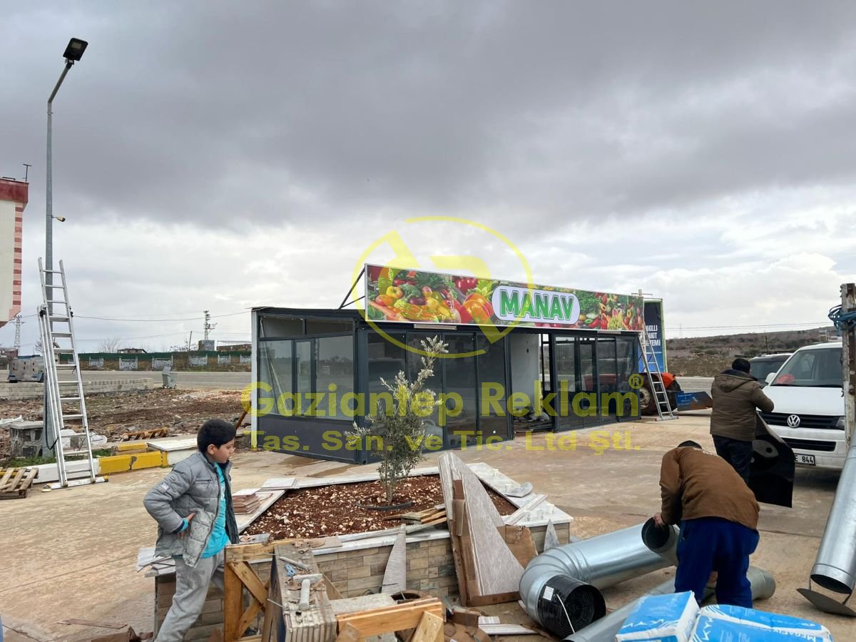 Manav ışıksız vinil germe tabela