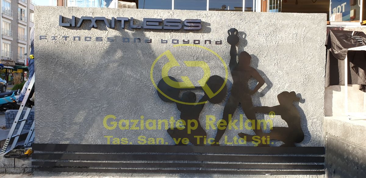 Özel Tasarım Paslanmaz Metalik Gölge Tabela