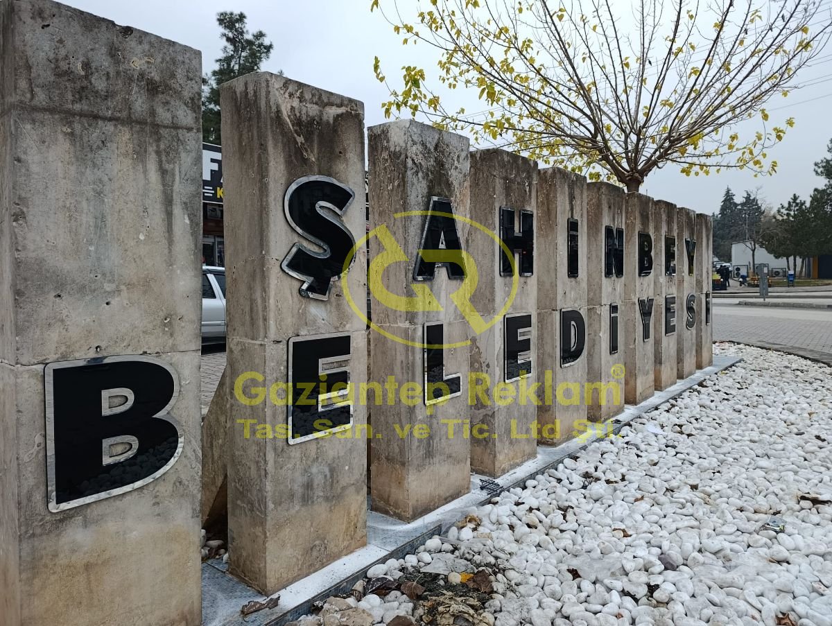 Şahinbey Belediyesi Paslanmaz Detaylı Akrilik Kabartma Harf