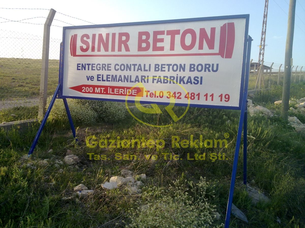 Sinir Beton Fabrikası Yön Tabelası Işıksız Sac Kasa