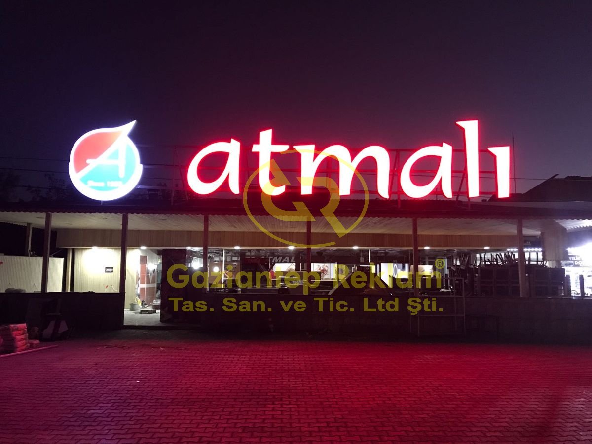 Yüksek Görünürlüklü Işıklı Kutu Harf Çatı Tabelası